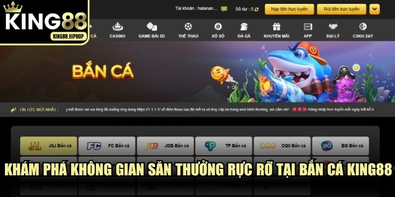 Khám phá không gian săn thưởng rực rỡ tại bắn cá KING88