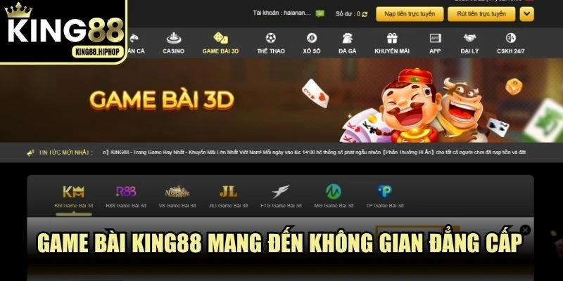 Game bài KING88 mang đến không gian đẳng cấp với kho game đa dạng