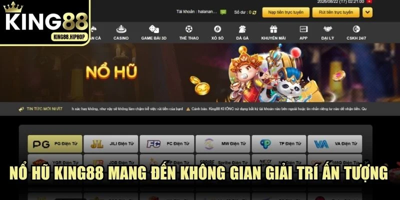 Nổ hũ KING88 mang đến không gian giải trí ấn tượng cho game thủ